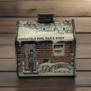 VTG 1984 Vermont Absolutely Pure Maple Syrup Tin (empty) Cabin Cottage - Picture 1 of 13