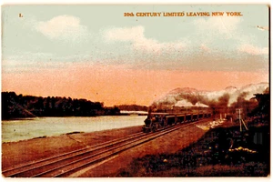 Postal limitada del tren del siglo XX saliendo de Nueva York NY c1910 - Imagen 1 de 2