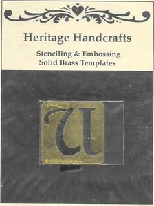 HERITAGE HANDCRAFTS Solid Brass Stencil Templates Alphabet Capital Letter U - Afbeelding 1 van 1