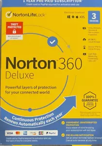Norton 360 Deluxe for 3 Devices/1 Year - Picture 1 of 1