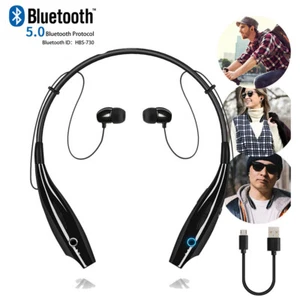 Wireless Bluetooth V4.0 Headphone Headset Stereo Neckband Sport Earbuds with Mic - Picture 1 of 12