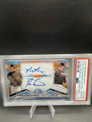 2020 Bowman Draft MAX MEYER DAX FULTON RC ROOKIE SP Orange DUAL Auto #/25 PSA 10 - Image 1 of 2