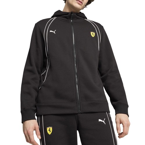 Felpa con cappuccio PUMA Sf Race full zip uomo nera casual atletica capospalla 62704601