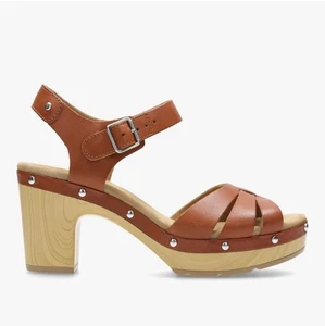 Clarks Ledella Trail Strappy Sandals 5 Vintage Style 70’s Boho platform wedge - Picture 1 of 23