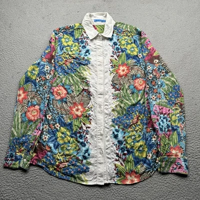 J McLaughlin Lois блузка цветочный пуговицах длинным рукавом рубашка женщин маленький - Изображение 1 из 4