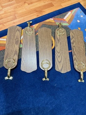 5 Universal Ceiling Hunter Fan Blades Reversible - Oak & Cherry (Burgundy) - Image 1 of 2