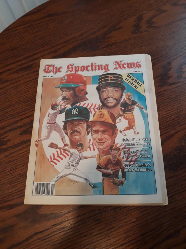 APRIL 7,1979-THE SPORTING NEWS-RON GUIDRY, JIM RICE, DAVE PARKER & GAYLORD PERRY Foto 1 de 1
