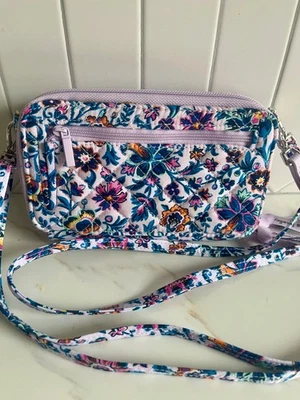 Vera Bradley RFID All in One Crossbody Bag Purse Wallet Compartments Cloud Vine - Image 1 of 4