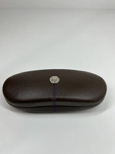 Linea Roma eye glasses case hard brown clamshell purple inner spectacle storage - Bild 1 von 11