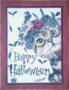 5D Diamond Art Painting Halloween Cat 30x40cm (12"x14") - FINISHED - Picture 1 of 4