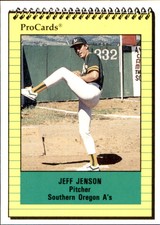 1991 Southern Oregon A's ProCards 3836 Jeff Jenson Hatchville Massachusetts Card