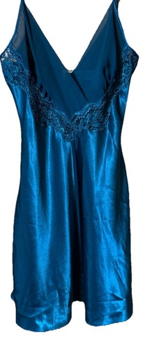 UNDERCOVER Abito slip Victoria’s Secret anni 90 etichetta oro raso lingerie camicia verde acqua XS