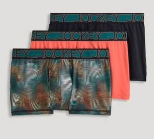 Men's Jockey 3-Pack ActiveMicro Microfiber Stretch Trunk 2.5" Orange Underwear - Picture 1 of 3