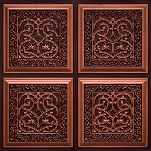 # 231 - Antique Copper 2'x2' PVC Faux Tin Decorative Ceiling Tile Panels Glue-Up - Picture 1 of 3