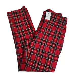 J CREW FACTORY TARTAN Women Size 6T CHRISTMAS PANTS IN RED BLACK PLAID - Picture 1 of 9