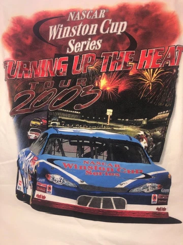 Nascar Winston Cup Series Turning Up the Heat Tour 2003 Shirt White VINTAGE 2XL Cover