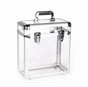 Vinyl Records Carry Case 45 x 12" LP New Storage Box TRANSPARENT - Bild 1 von 3