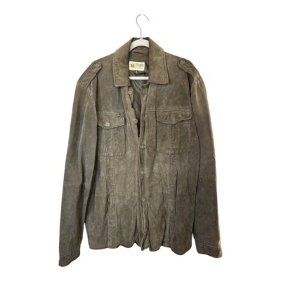 Jaqueta Masculina de Couro Wilsons Camurça com Botões, Extra Grande, Marrom – Estilo Clássico, Bolsos - Imagem 1 de 4