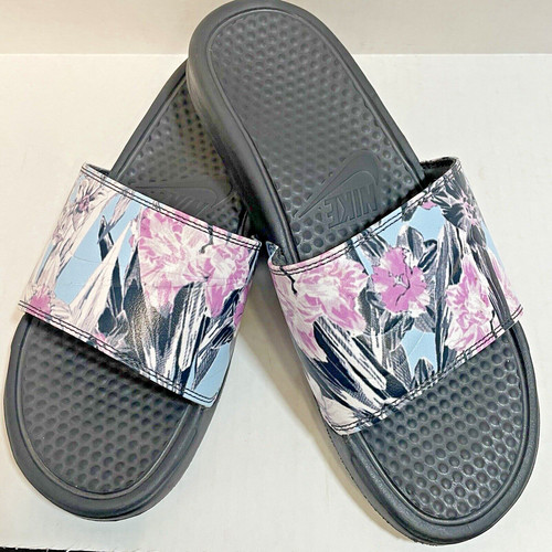 Sandali da donna blu Nike casual taglia 10 fiori infradito 618919 026