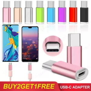 Micro USB Female to Type C Adapter Converter for Huawei P50 P40 P30 P20 Pro P10  - Picture 1 of 12