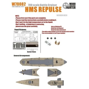 Hunter W70082 1/700 Wood Deck Battle Cruiser HMS REPULSE FOR TAMIYA 31617 - Picture 1 of 1
