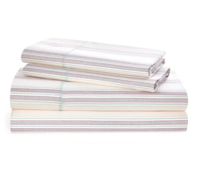New Ralph Lauren 4pc King Sheet Set Claudia Stripe Cottage Cream  - Image 1 of 4