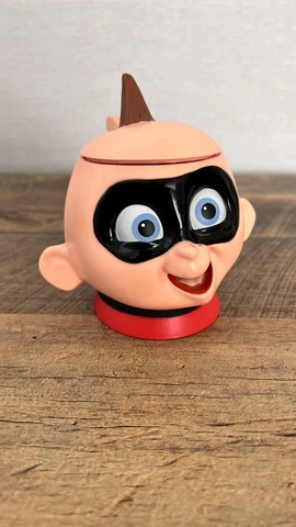 Disney On Ice Pixar The Incredibles Baby Jack Jack 3D Cup Mug Flip Top Lid Cover