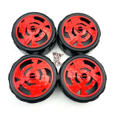 4 Knex Tires Plastic 2.25" Red/Black Solid (one-piece) - K'nex Parts - Image 1 of 4