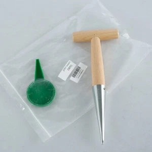 Stainless Steel Sow Dibber w/ Wooden Handle Hand Dibber Bulb Planter w/ dguAc - Picture 1 of 9