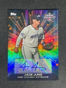 2023 Topps Pro Debut Jace Jung Future Corner Stones Orange Auto #/25 FC-JJ