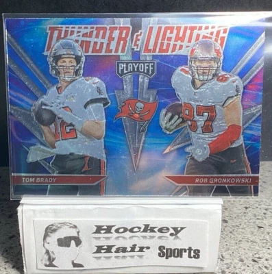 2021 Panini Playoff - Thunder and Lightning #TL-4 Tom Brady, Rob Gronkowski - Image 1 of 2