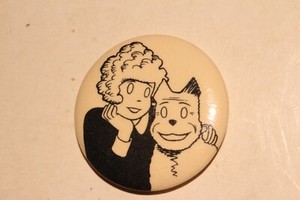 Original Circa 1940's Kellogg's Pep Premium Little Orphan Annie & Sandy Pin #2