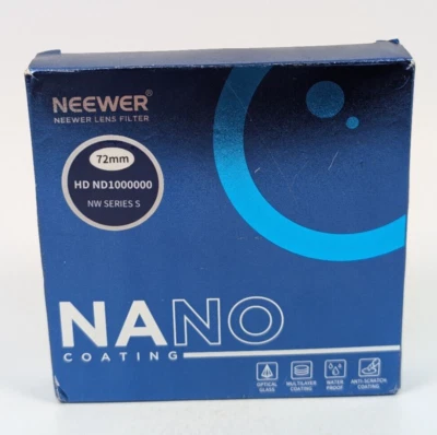 Neewer Lens Filter HD ND1000000 NW Series S 72mm Nano Coating - New Open Box - Image 1 of 2