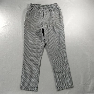 On The Line Chef Uniform Stretch Houndstooth Gray Drawstrings Pants Mens M - Image 1 of 4