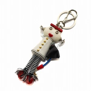 PRADA Key Ring Keychain Bag Charm Robot White Black Red Authentic - Picture 1 of 9