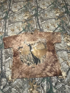 Vintage Y2K Nature AOP The Mountain Tee Brown Shirt Xl Deer Graphic - Picture 1 of 5
