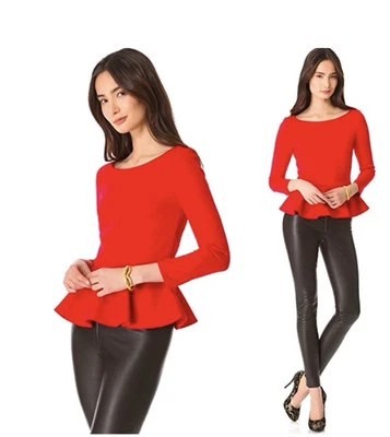 Топ женский Alice + Olivia средний красный пепловый подол 3/4 рукава молния сзади - Изображение 1 из 4