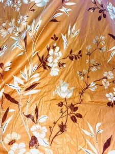 SCHUMACHER VINTAGE KATSURA EDO PERIOD JAPAN FLORAL LINEN FABRIC 150” X 85” 1970s - Picture 1 of 3