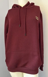 CK Men’s Sz M Cranberry Long Sleeve Pullover Hooded Sweatshirt w Pockets - Picture 1 of 8