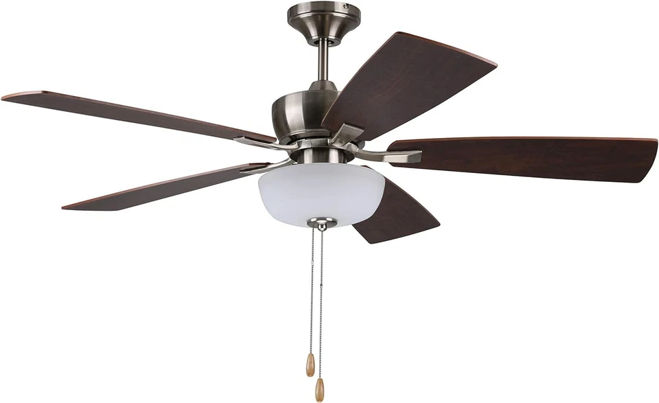 New LITEX 12022 Sigrid CEILING FAN 52" Brushed Nickel 3-Speed Contemporary NIB ! - Image 1 of 1