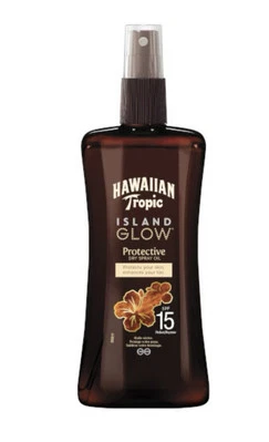 Hawaiian Tropic Island Glow Protective Dry Spray Oil SPF15 200ml Brand  New - Image 1 of 4