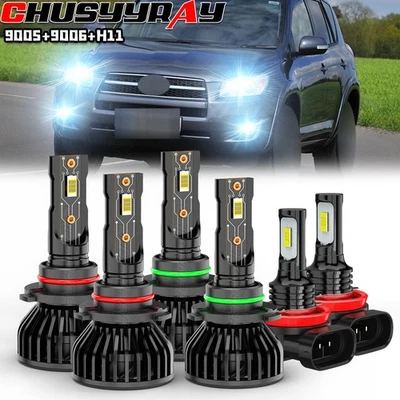 For 2006-2011 Buick Lucerne 6x LED Headlight + Fog Light Bulbs Combo Kit 6000k - Image 1 of 4