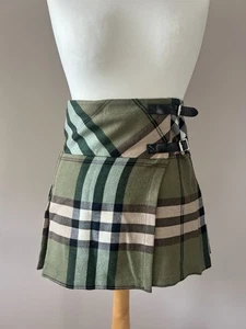 Ladies Short Green Tartan Wool Kilt By John Morrison Kiltmakers Size 10 - Picture 1 of 8