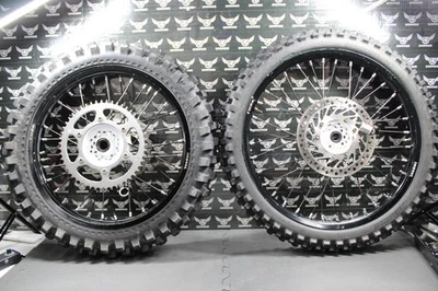 2000 2001 HONDA CR250R TUSK IMPACT FRONT REAR WHEEL SET WHEELS HUBS TIRES NICE! - Image 1 of 4