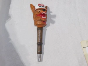 COORS LIGHT BEER WOLF mit Hut Fassbier Zapfhahn Griff 1985 mit langem Schaft - Bild 1 von 4
