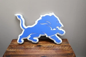 Letrero con el logotipo de los Detroit Lions - Arte en estante de pared y escritorio 3D - Imagen 1 de 1