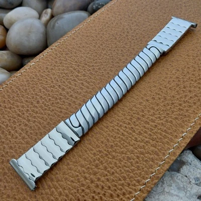 16mm 18mm 19mm 1950s Stainless Steel Classic Flex-Let nos Vintage Watch Band - Image 1 of 4