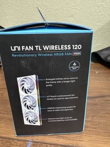 Lian Li UNI Fan TL Wireless 120mm White Case 3x Fan - Picture 1 of 4