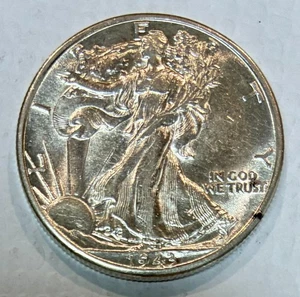 1943-D Silber Walking Liberty Half Dollar, vz+ - Bild 1 von 2