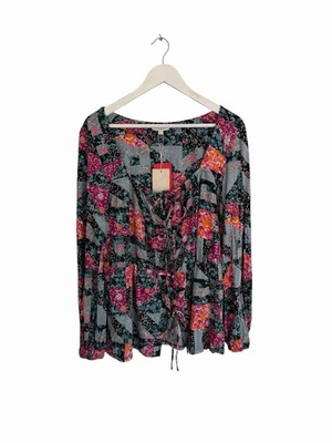 Blusa Top Monzón Corbata Frontal Hattie Manga Larga Jersey PVP £39 Nueva Talla L 14 16 Foto 1 de 4